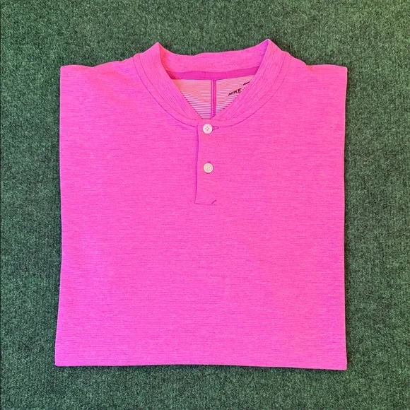 Tiger Woods by Nike Aeroreact Mock Neck Polo (Pink with Black accents / Size M) - Picture 3 of 7